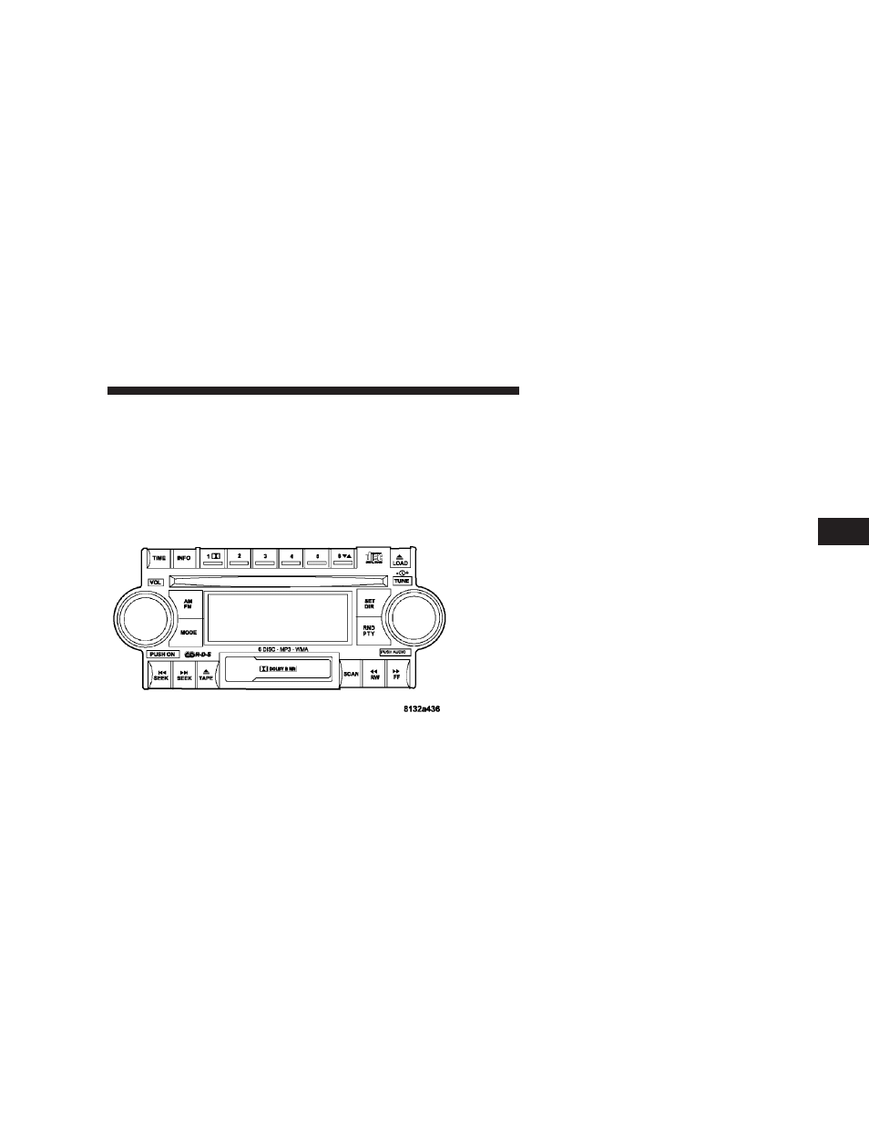 Operating instructions - radio mode, Sales code rak – am/fm/cassette/cd (6-disc) | Dodge 2008  Ram Pickup 1500 User Manual | Page 235 / 554