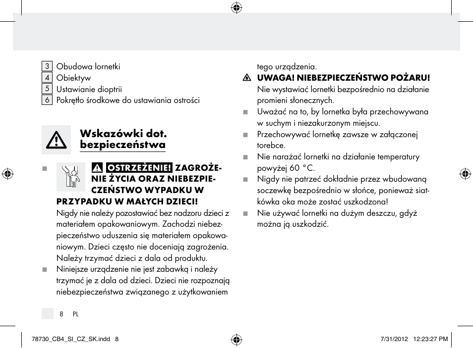 Wskazówki dot. bezpieczeństwa | Auriol Z9850 User Manual | Page 8 / 29