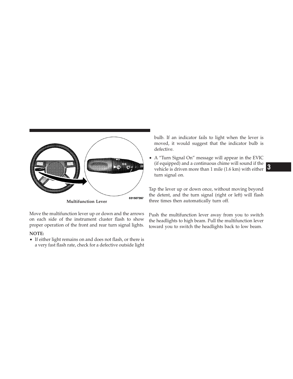 Turn signals, Lane change assist, High/low beam switch | Dodge 2010 Charger User Manual | Page 138 / 484