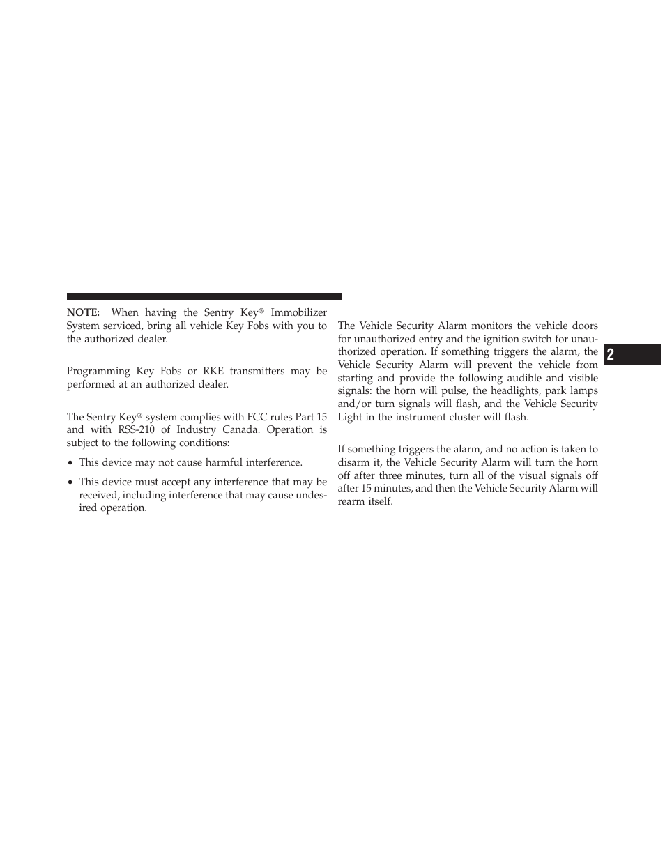 Customer key programming, General information, Vehicle security alarm — if equipped | Rearming of the system | Dodge 2010 Charger User Manual | Page 18 / 484