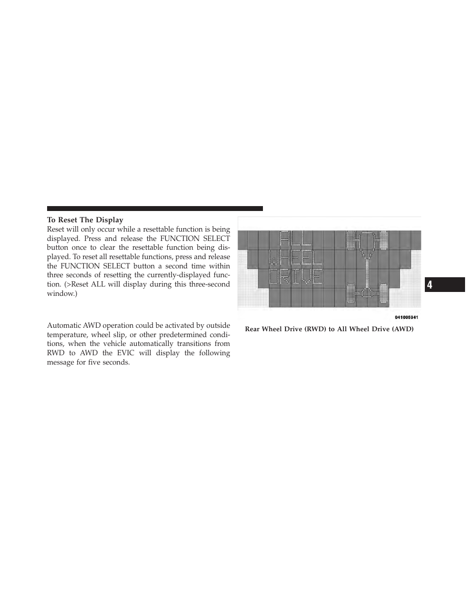 Automatic all wheel drive (awd) displays, If equipped | Dodge 2010 Charger User Manual | Page 194 / 484