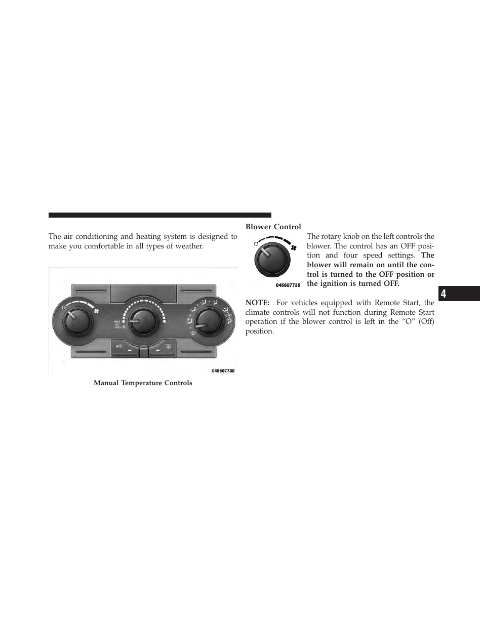 Climate controls, Manual air conditioning and heating system, Manual air conditioning and heating | System | Dodge 2010 Charger User Manual | Page 248 / 484