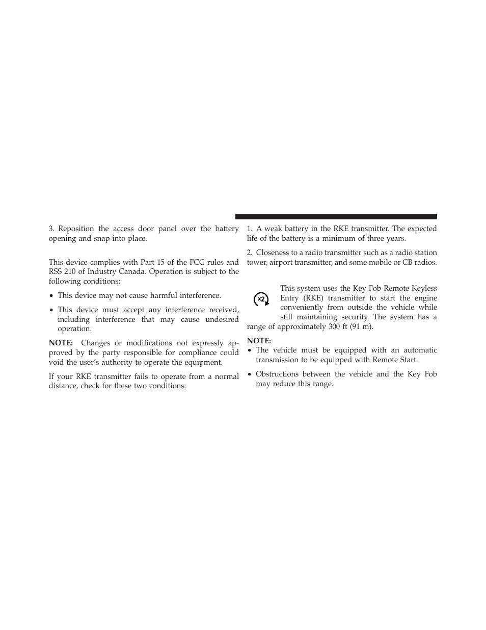 General information, Remote starting system — if equipped | Dodge 2010 Charger User Manual | Page 27 / 484