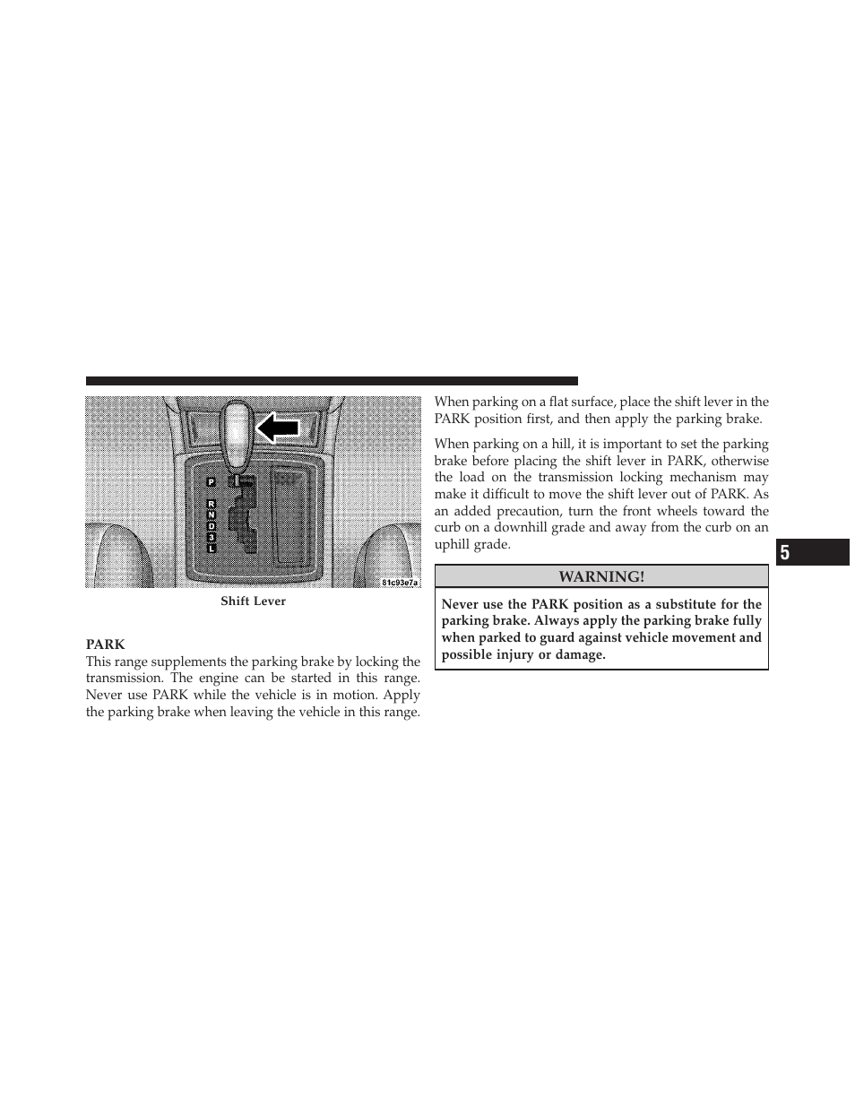 Gear ranges | Dodge 2010 Charger User Manual | Page 272 / 484