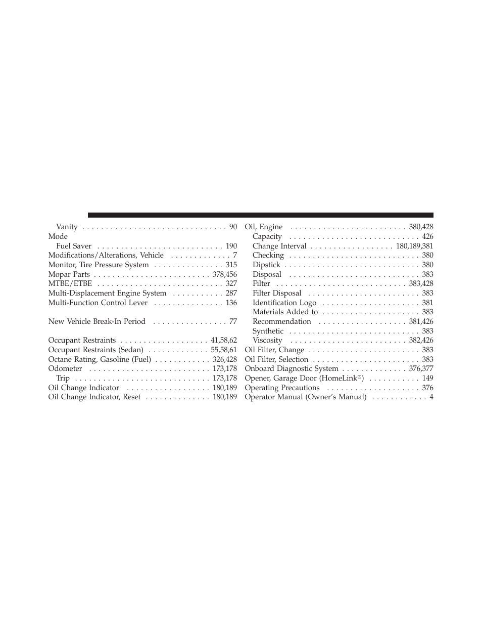 Dodge 2010 Charger User Manual | Page 475 / 484