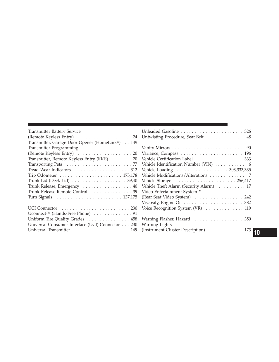Dodge 2010 Charger User Manual | Page 482 / 484