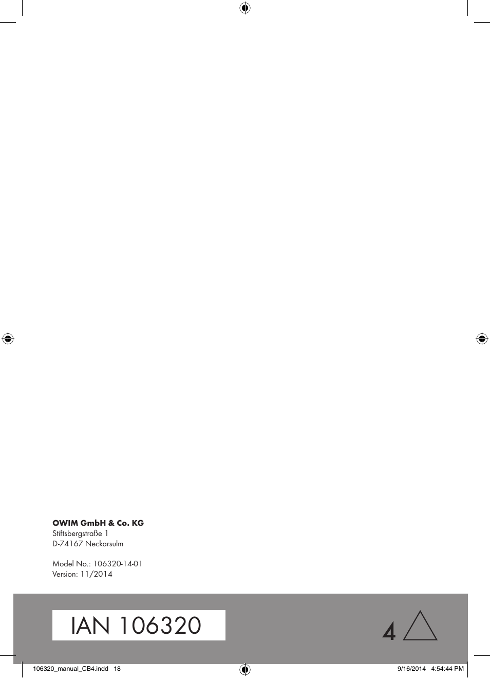 Auriol 106320-14-01 User Manual | Page 18 / 18