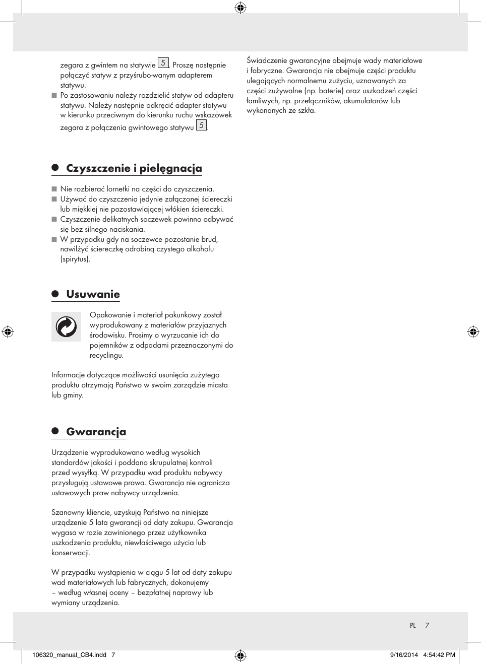 Czyszczenie i pielęgnacja, Usuwanie, Gwarancja | Auriol 106320-14-01 User Manual | Page 7 / 18