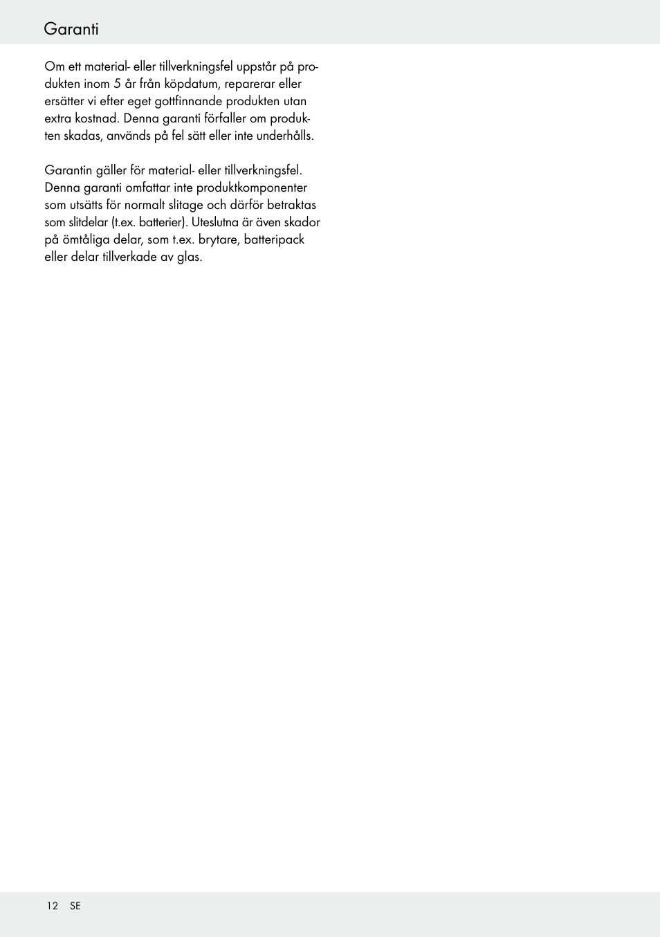Garanti | Auriol Z30373 User Manual | Page 12 / 25