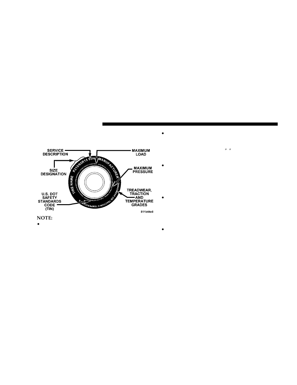 Tire safety information, Tire markings | Dodge 2006 JR41 Stratus Sedan User Manual | Page 152 / 296