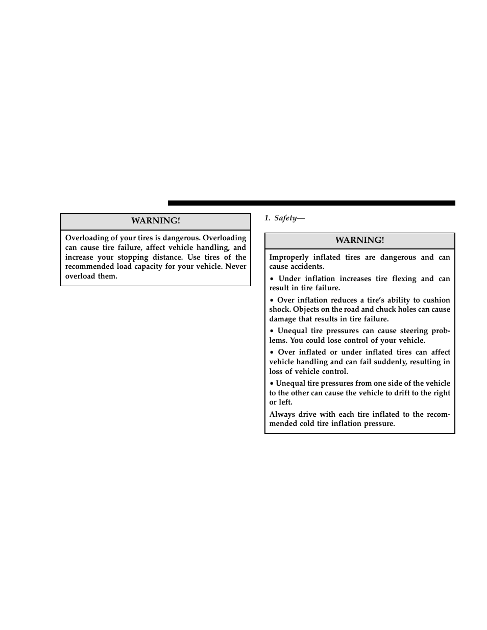 Tires—general information, Tire pressure | Dodge 2006 JR41 Stratus Sedan User Manual | Page 160 / 296