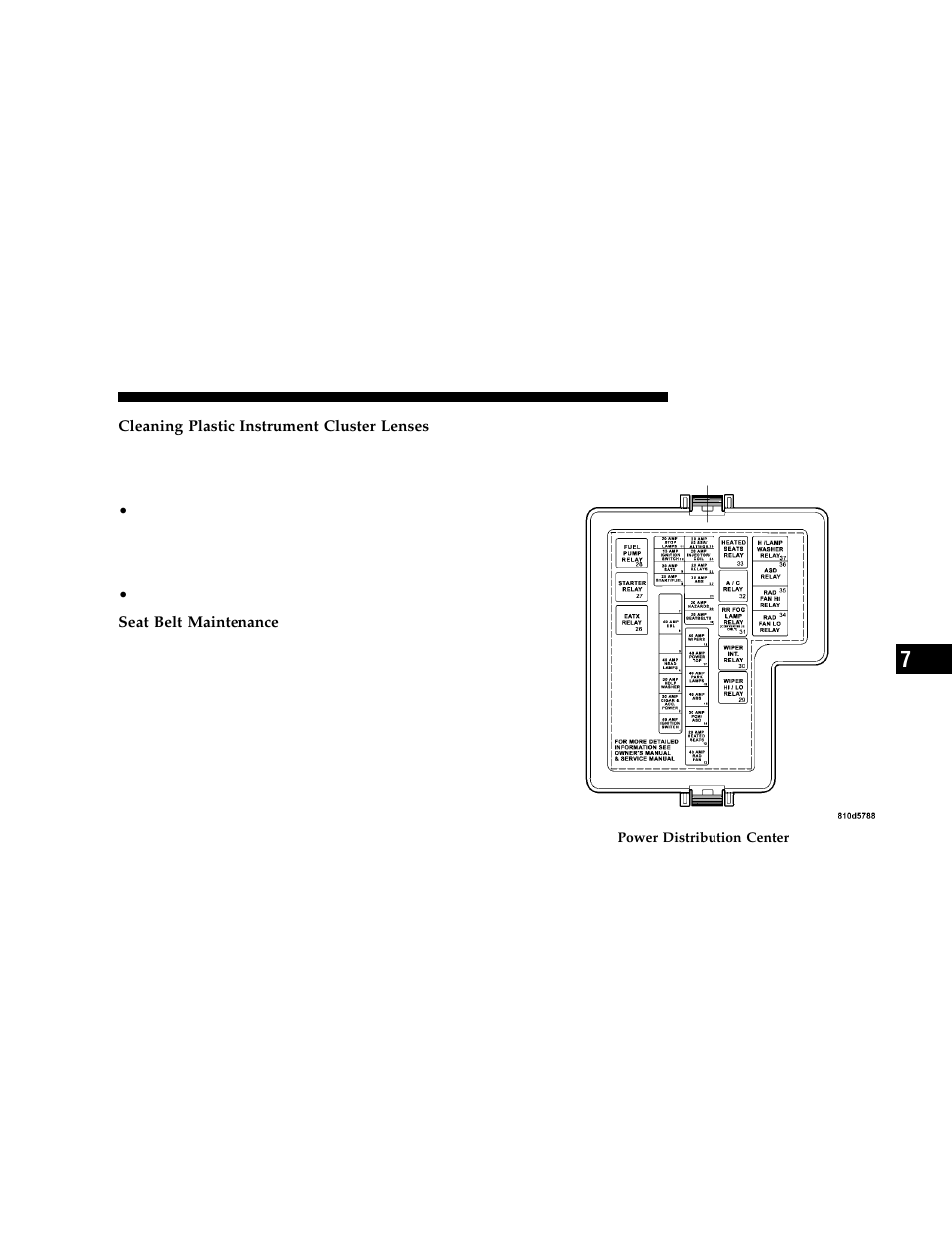 Fuses, Underhood fuses (power distribution, Center) | Dodge 2006 JR41 Stratus Sedan User Manual | Page 237 / 296