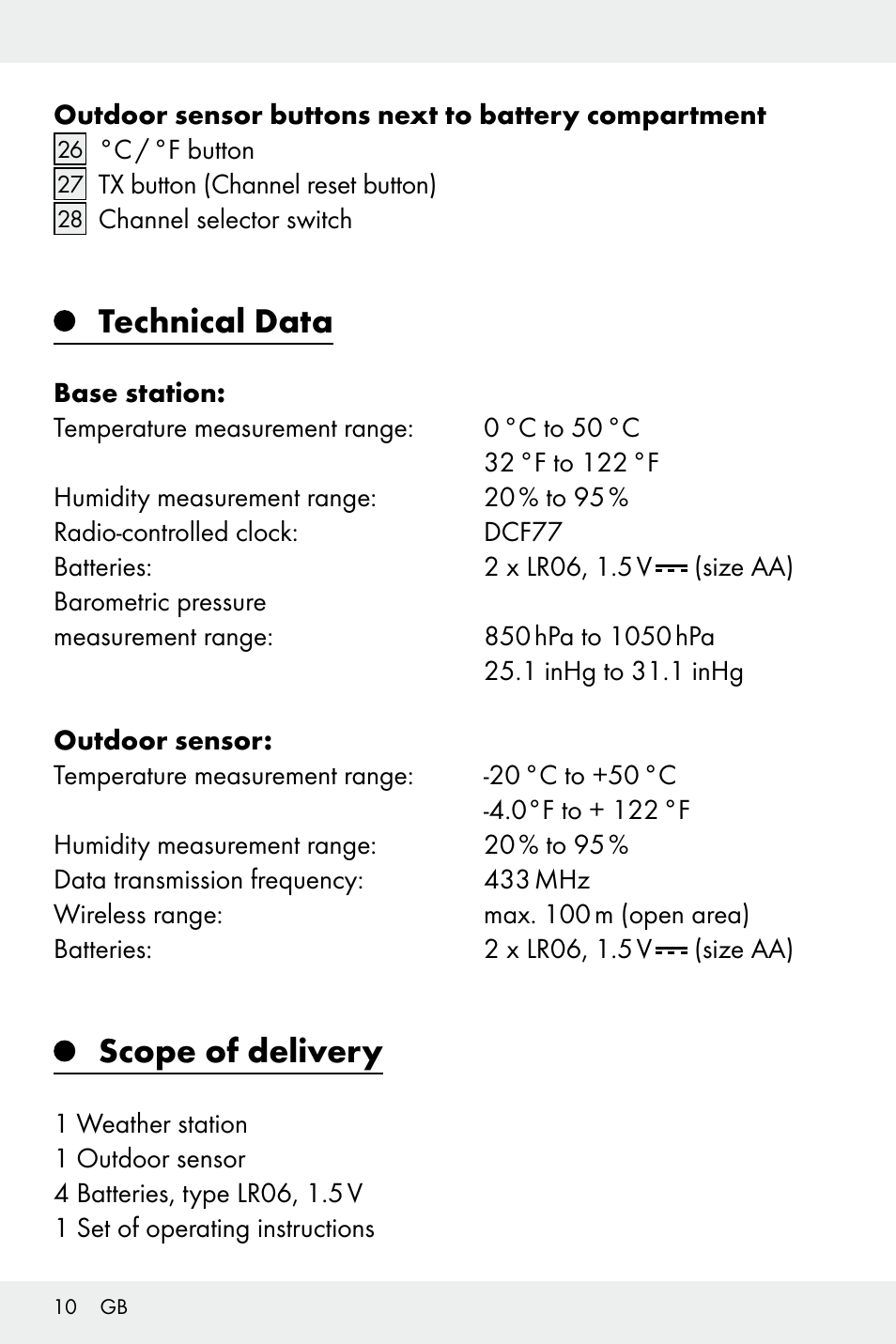 Technical data, Scope of delivery | Auriol Z32171 User Manual | Page 10 / 146