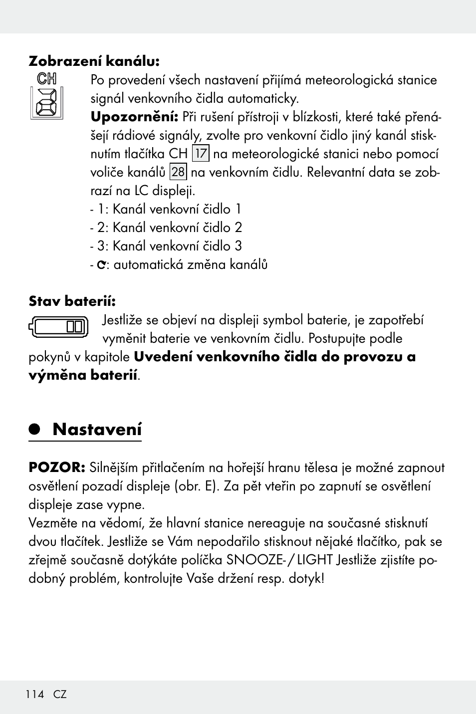 Nastavení | Auriol Z32171 User Manual | Page 114 / 146