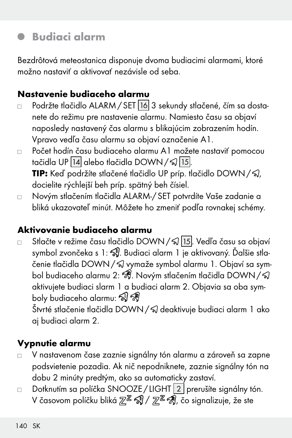 Budiaci alarm | Auriol Z32171 User Manual | Page 140 / 146