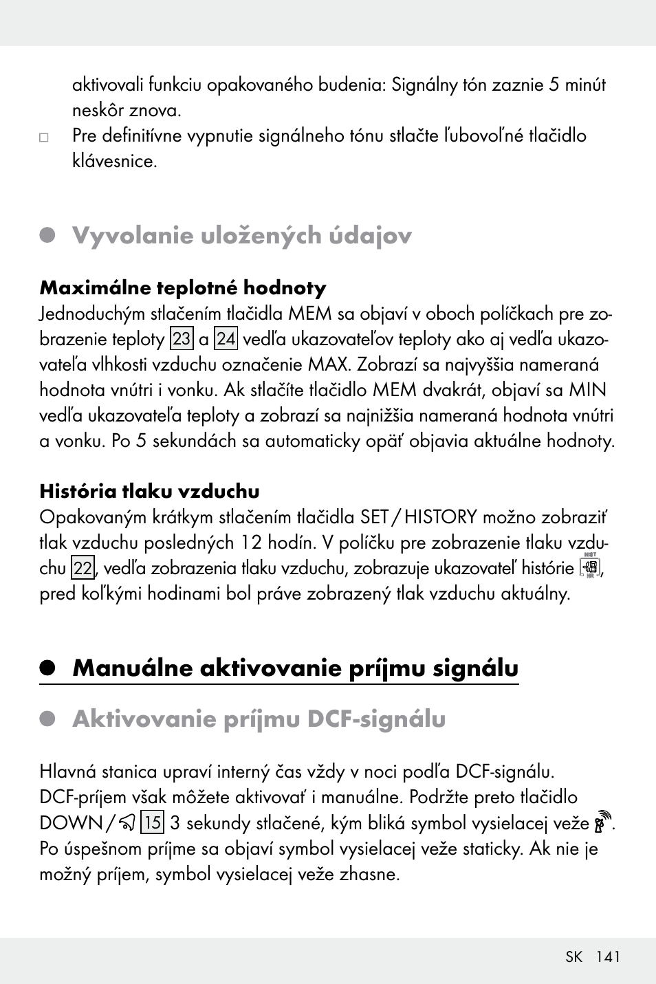 Vyvolanie uložených údajov | Auriol Z32171 User Manual | Page 141 / 146