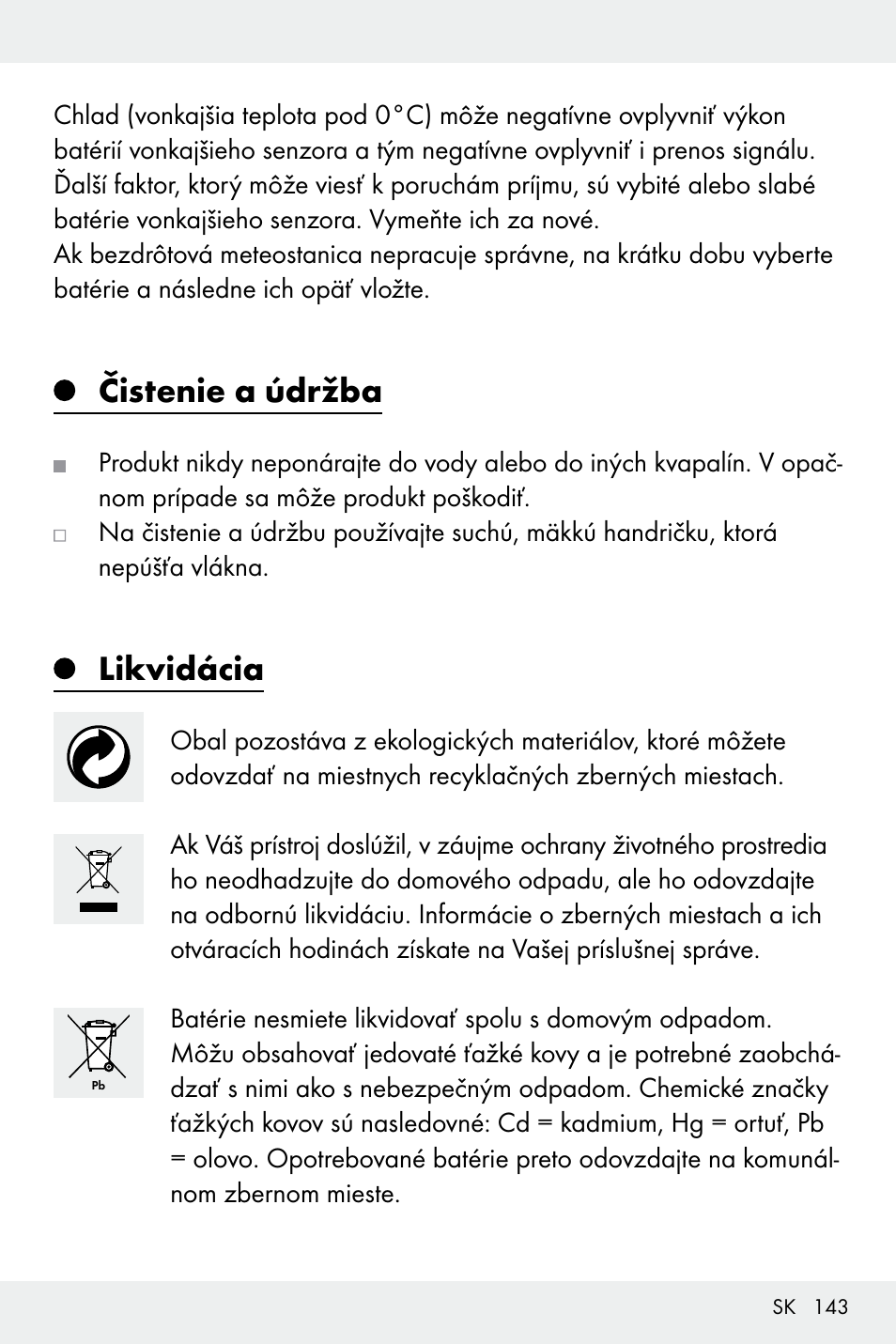 Čistenie a údržba, Likvidácia | Auriol Z32171 User Manual | Page 143 / 146