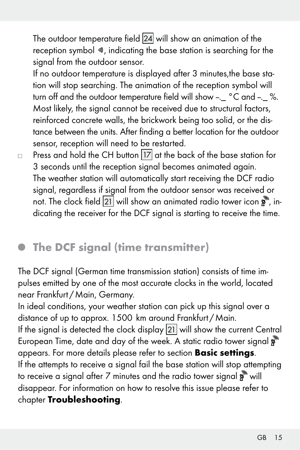 The dcf signal (time transmitter) | Auriol Z32171 User Manual | Page 15 / 146