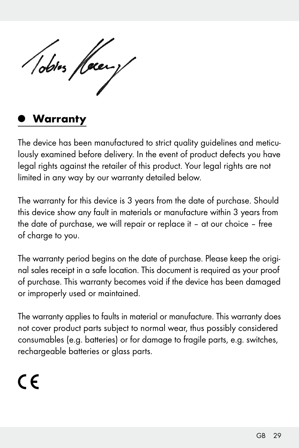 Warranty | Auriol Z32171 User Manual | Page 29 / 146