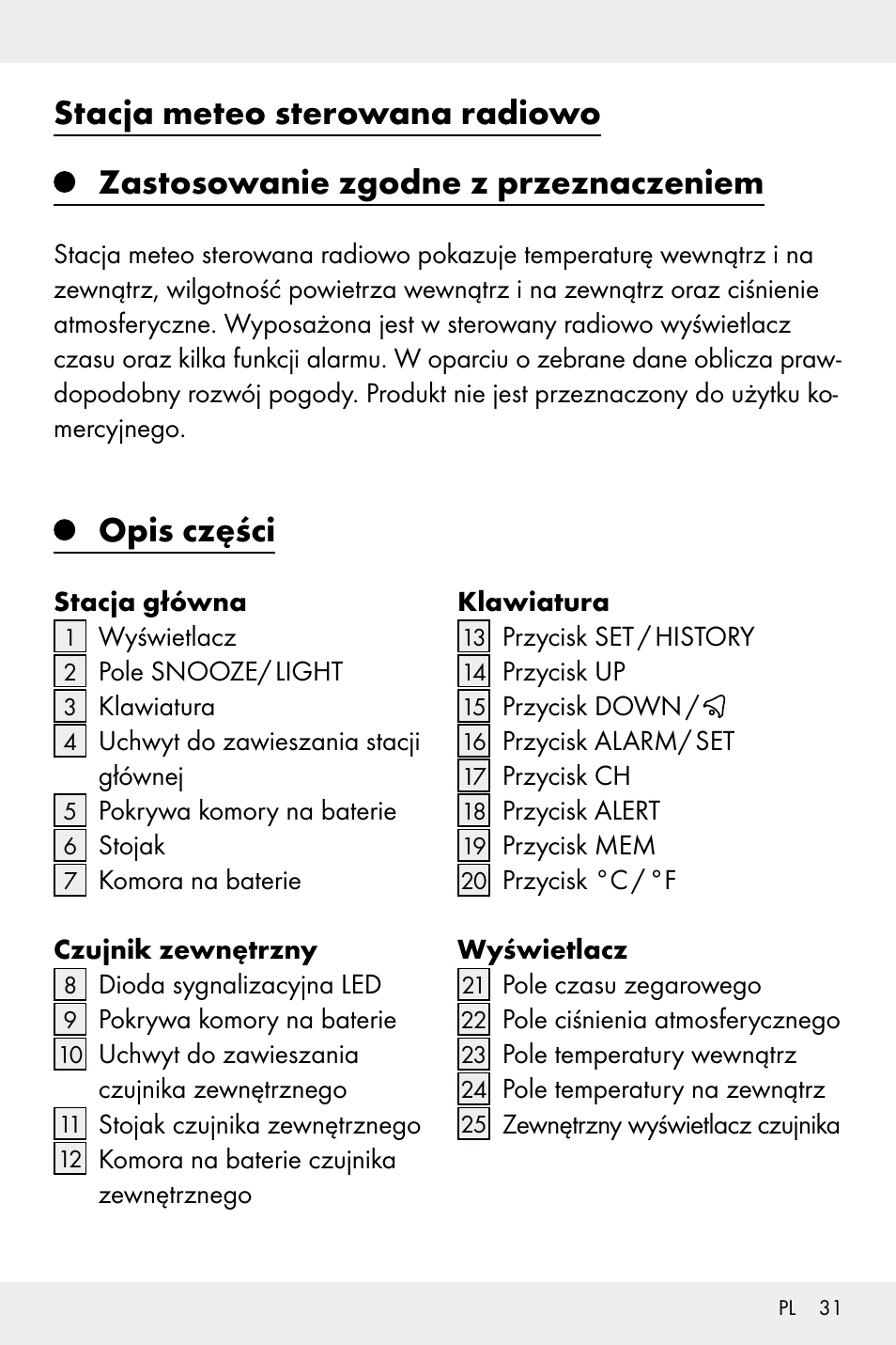 Opis części | Auriol Z32171 User Manual | Page 31 / 146