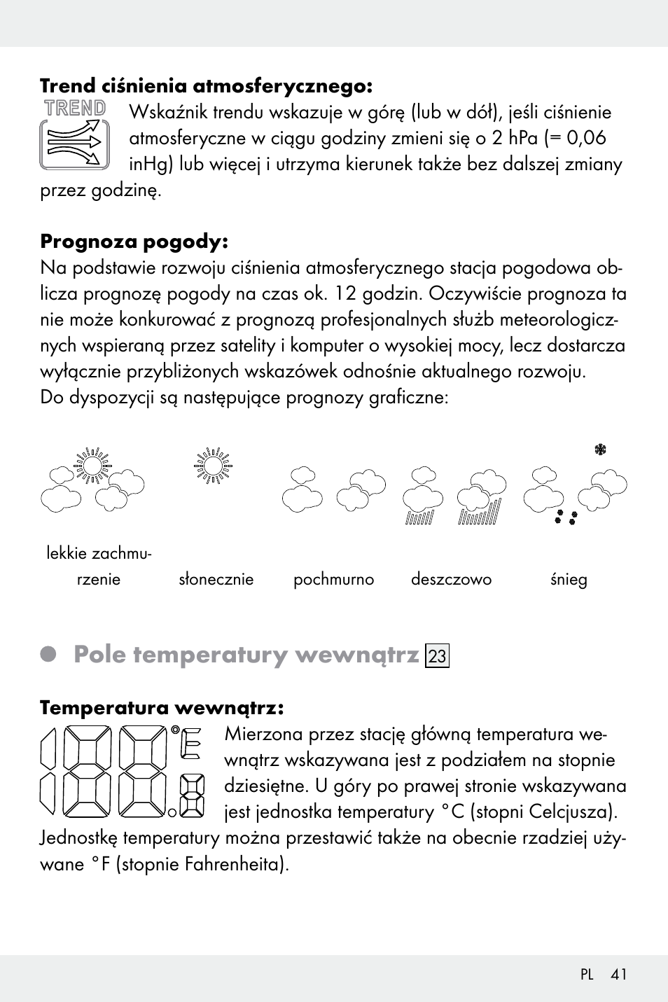 Pole temperatury wewnątrz | Auriol Z32171 User Manual | Page 41 / 146