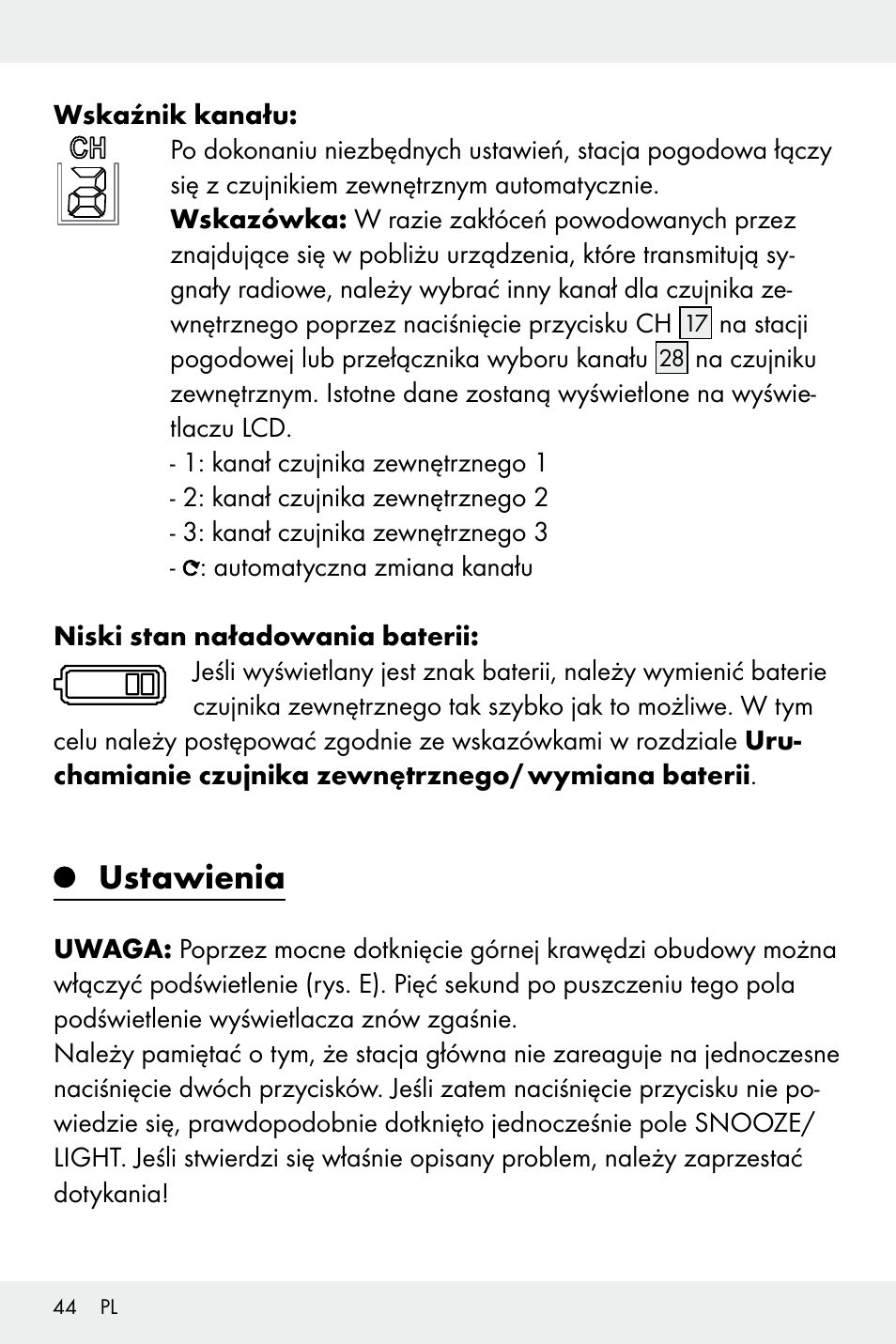 Ustawienia | Auriol Z32171 User Manual | Page 44 / 146