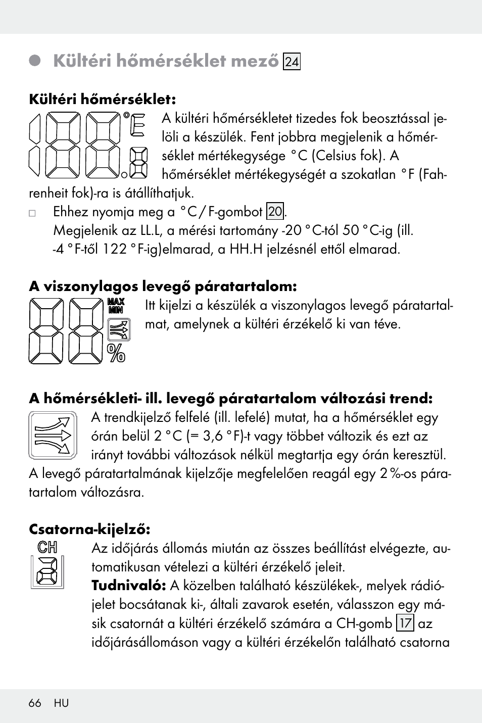 Kültéri hőmérséklet mező | Auriol Z32171 User Manual | Page 66 / 146