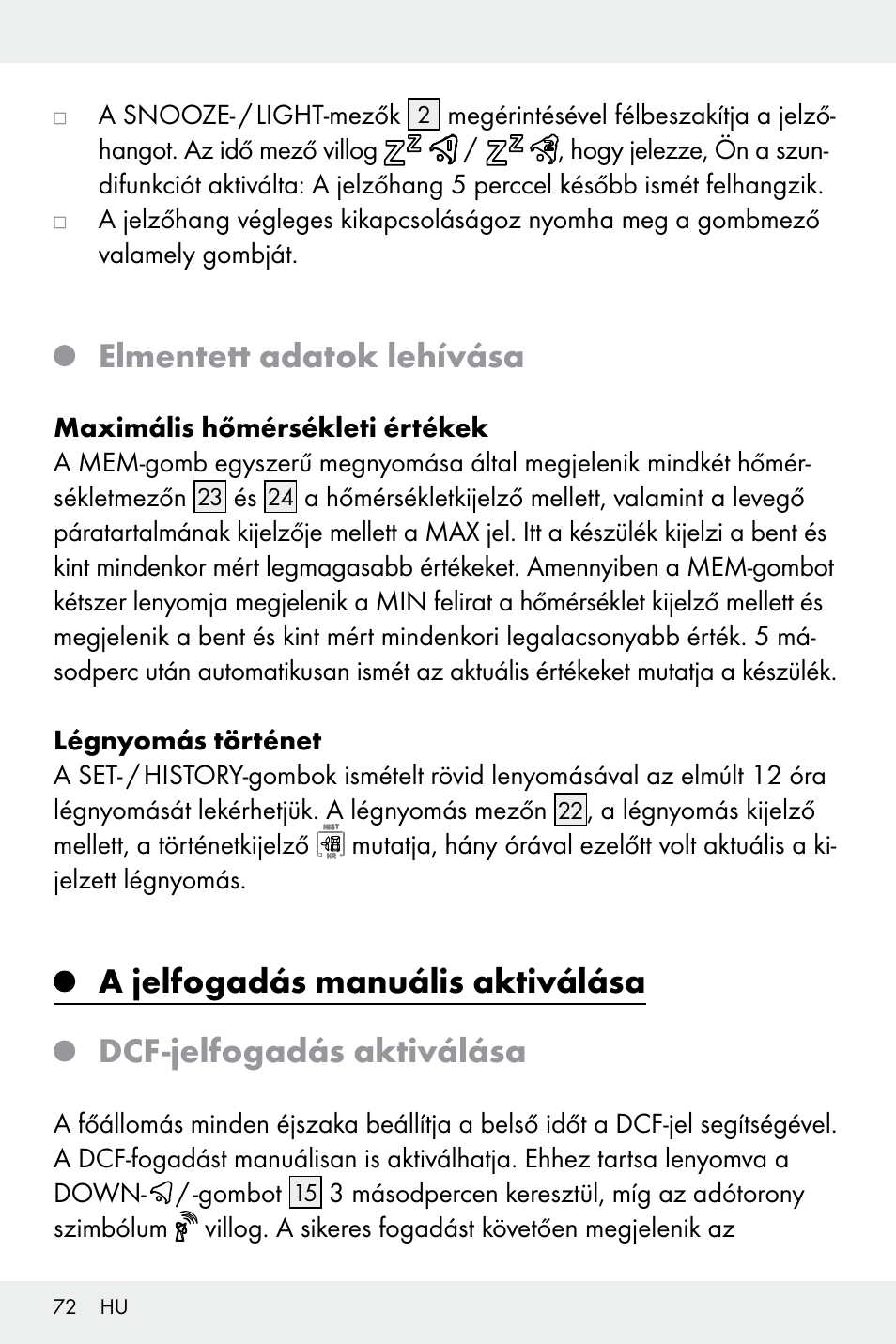 Elmentett adatok lehívása | Auriol Z32171 User Manual | Page 72 / 146