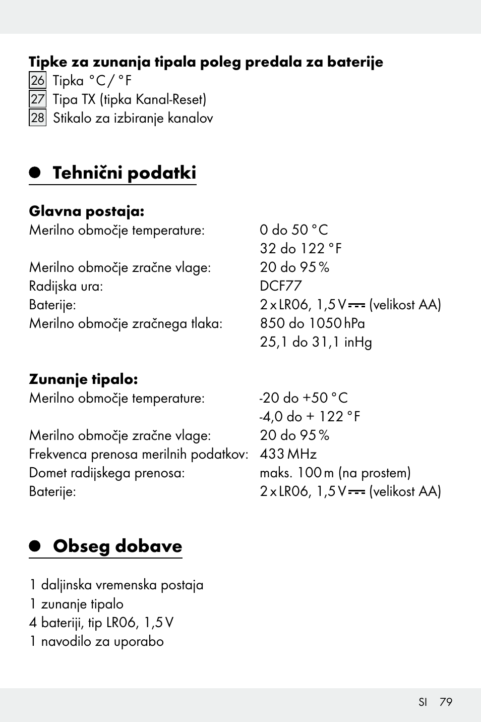 Tehnični podatki, Obseg dobave | Auriol Z32171 User Manual | Page 79 / 146