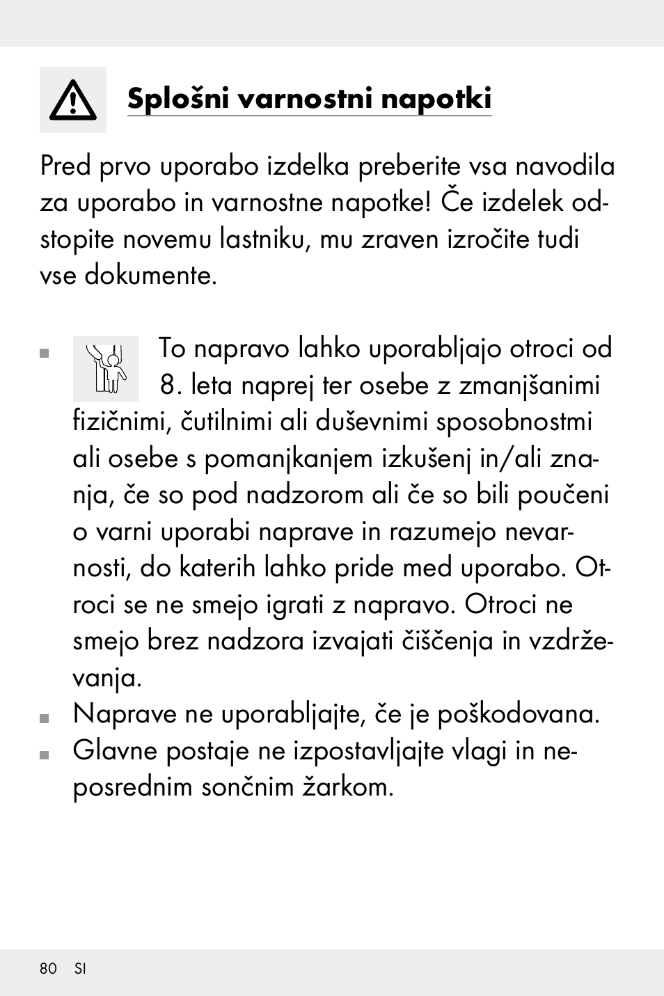 Naprave ne uporabljajte, če je poškodovana | Auriol Z32171 User Manual | Page 80 / 146