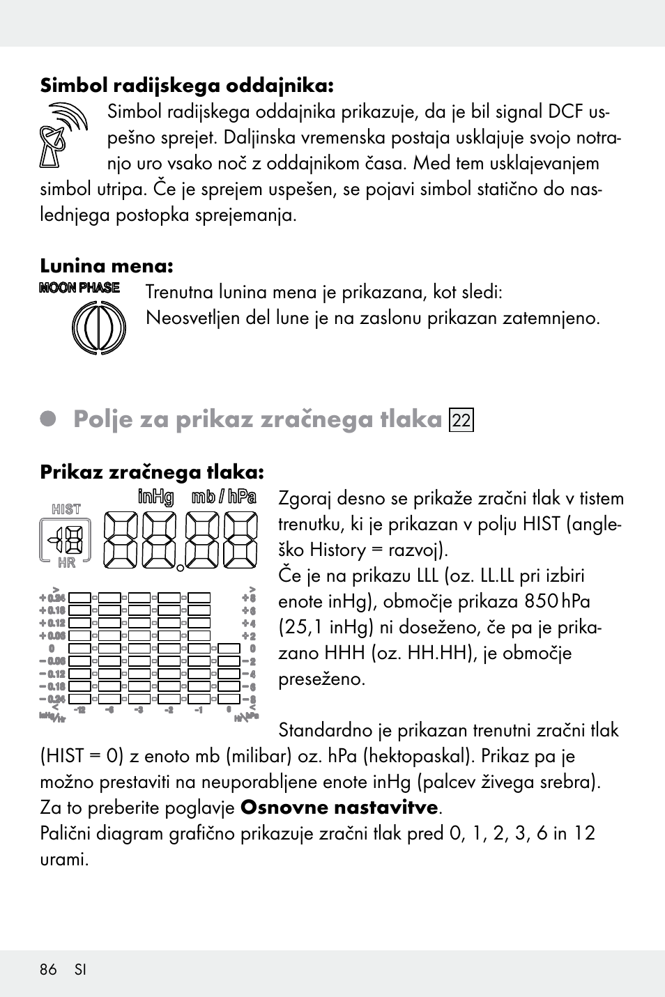 Polje za prikaz zračnega tlaka | Auriol Z32171 User Manual | Page 86 / 146