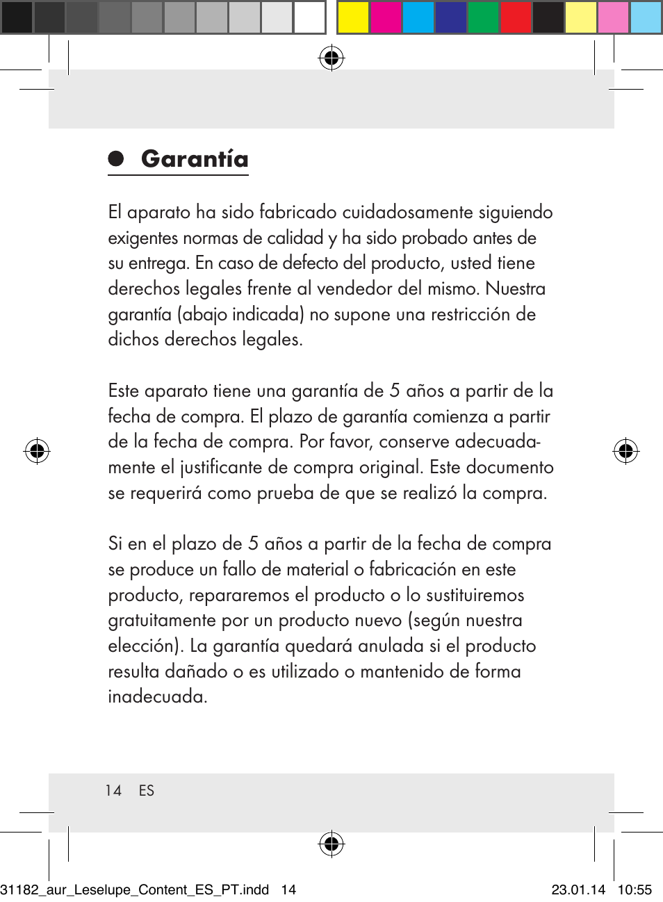 Garantía | Auriol Z29652A User Manual | Page 14 / 63