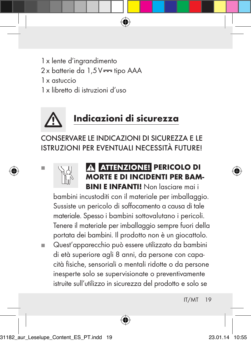 Indicazioni di sicurezza | Auriol Z29652A User Manual | Page 19 / 63