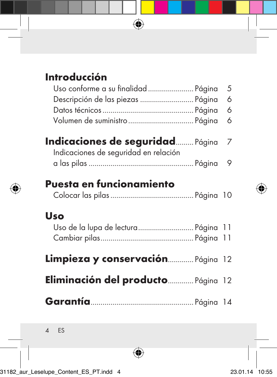 Introducción, Indicaciones de seguridad, Puesta en funcionamiento | Limpieza y conservación, Eliminación del producto, Garantía | Auriol Z29652A User Manual | Page 4 / 63