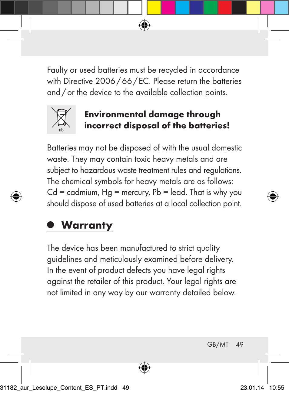 Warranty | Auriol Z29652A User Manual | Page 49 / 63