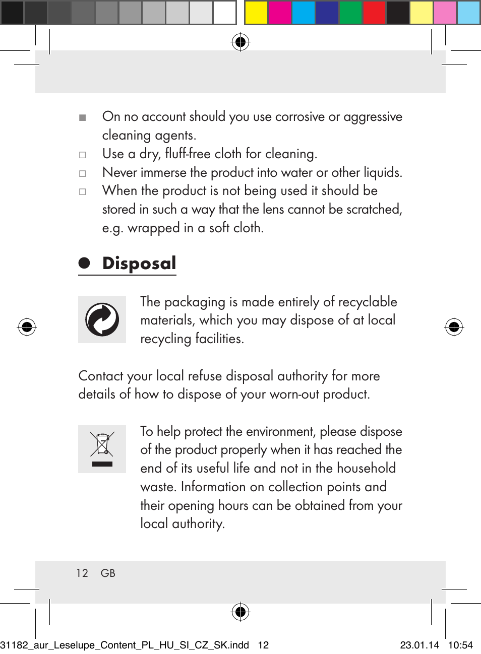 Disposal | Auriol Z29652A User Manual | Page 12 / 82
