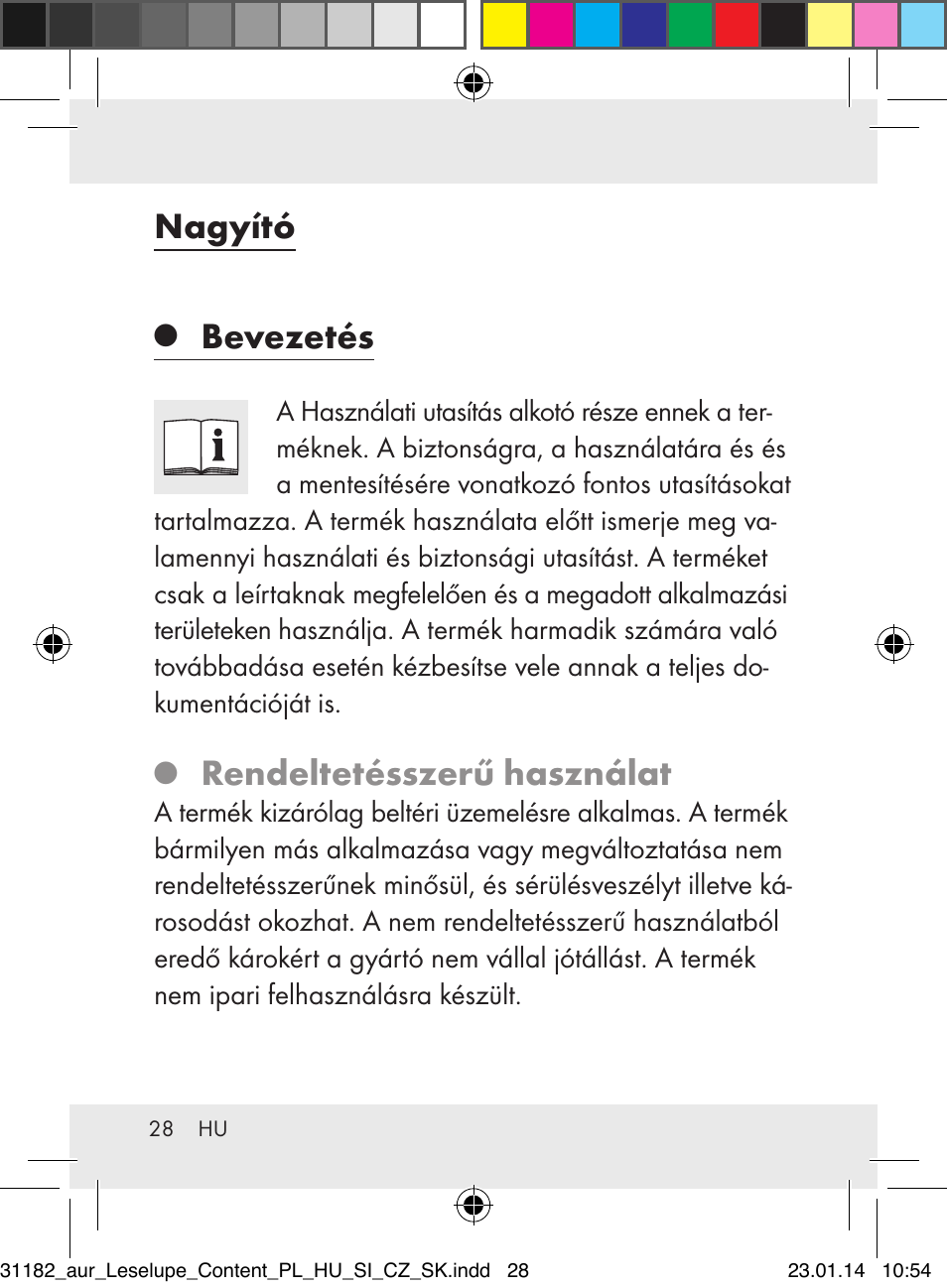 Nagyító, Bevezetés, Rendeltetésszerű használat | Auriol Z29652A User Manual | Page 28 / 82