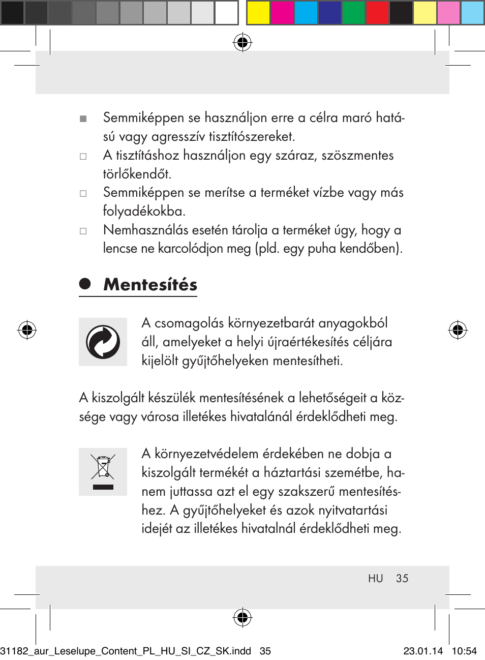 Mentesítés | Auriol Z29652A User Manual | Page 35 / 82