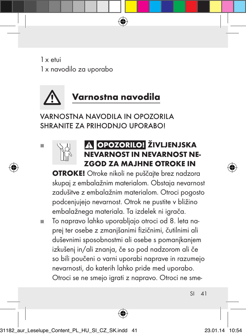 Varnostna navodila | Auriol Z29652A User Manual | Page 41 / 82
