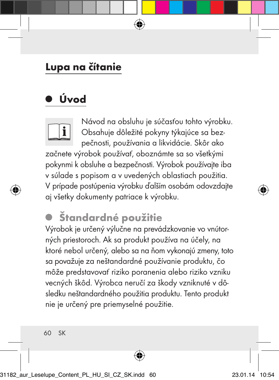 Lupa na čítanie, Úvod, Štandardné použitie | Auriol Z29652A User Manual | Page 60 / 82