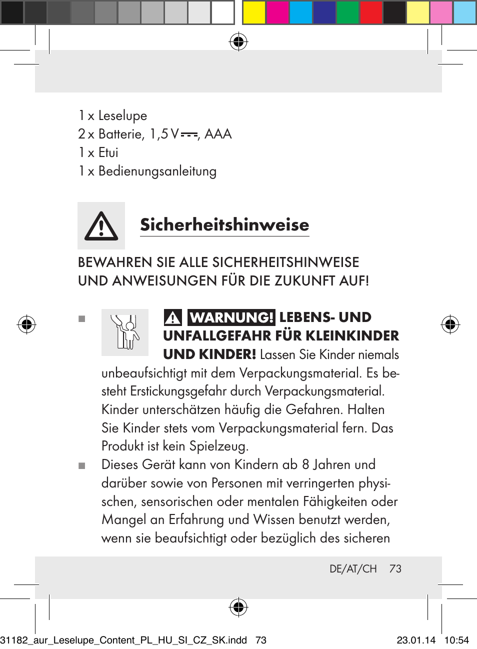 Sicherheitshinweise | Auriol Z29652A User Manual | Page 73 / 82