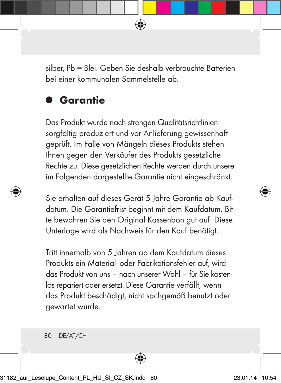 Garantie | Auriol Z29652A User Manual | Page 80 / 82