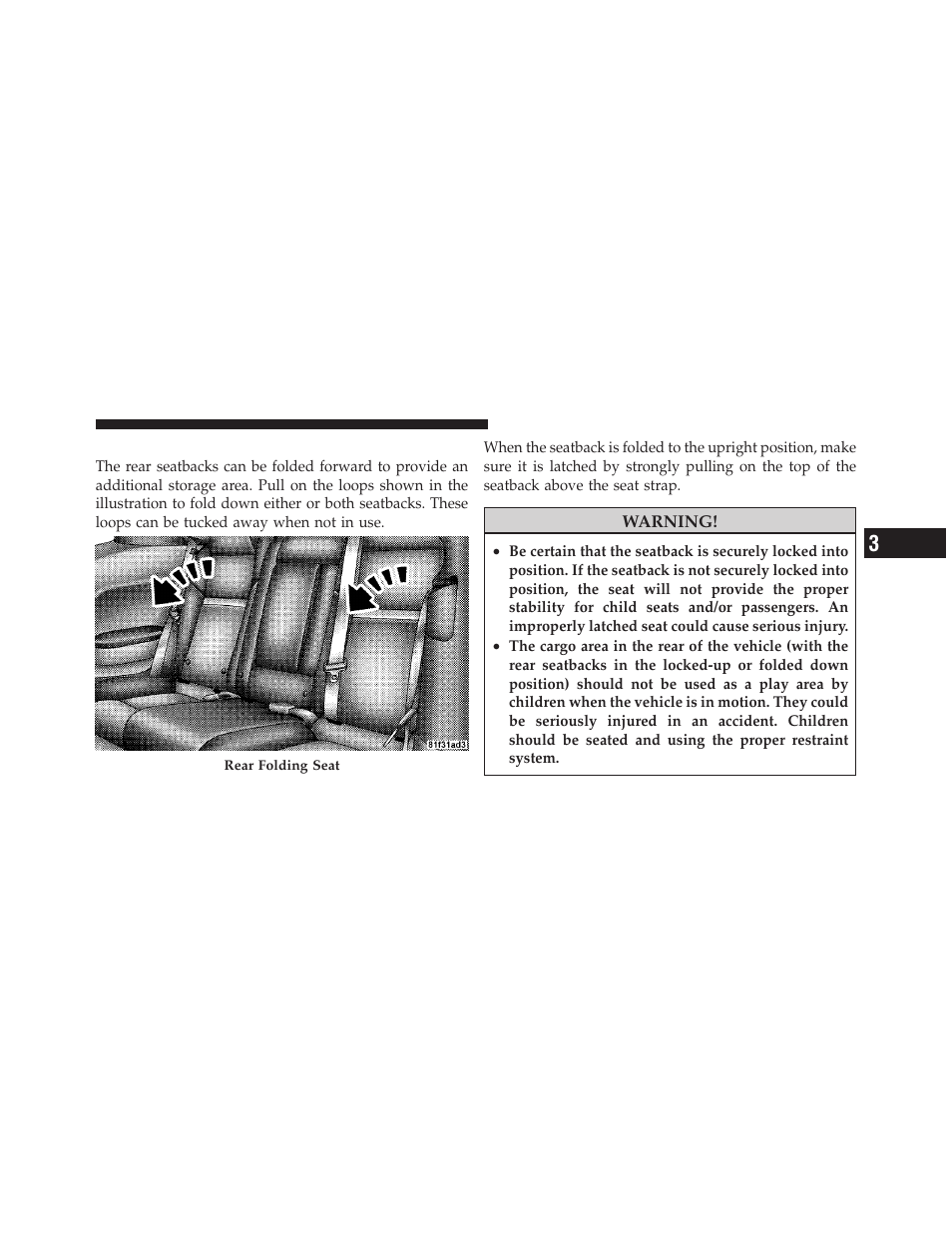 Folding rear seat | Dodge 2010 Challenger User Manual | Page 122 / 469