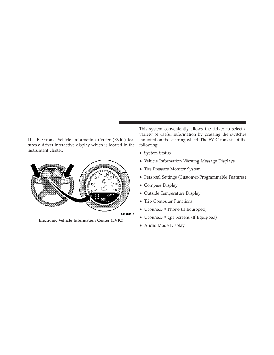 Electronic vehicle information center (evic) | Dodge 2010 Challenger User Manual | Page 175 / 469