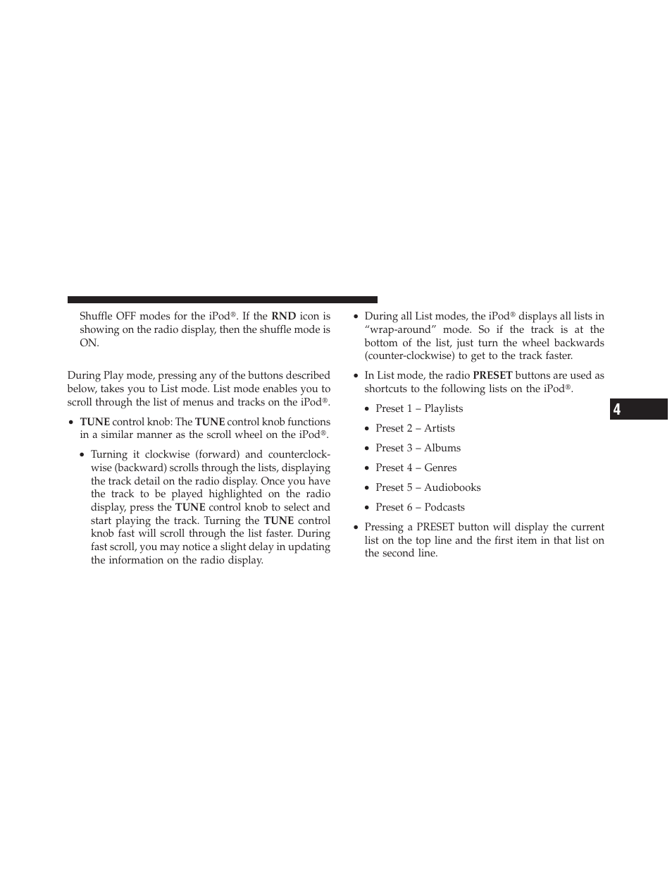 List or browse mode | Dodge 2010 Challenger User Manual | Page 218 / 469