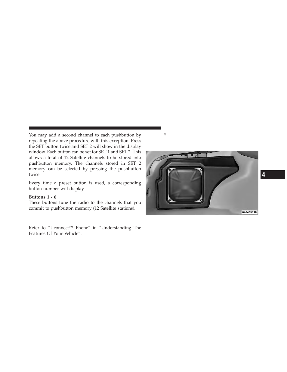Operating instructions - uconnect™ phone, If equipped), Kicker௡ high performance sound system with | Driver-selectable surround (dss) – if equipped | Dodge 2010 Challenger User Manual | Page 224 / 469