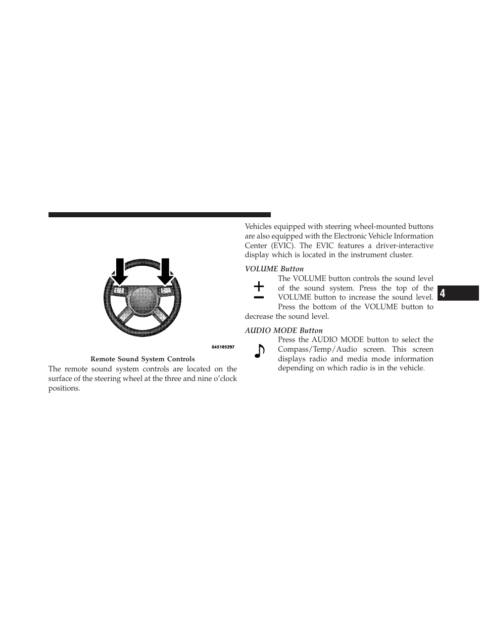 Remote sound system controls — if equipped, Remote sound system controls, If equipped | Dodge 2010 Challenger User Manual | Page 226 / 469