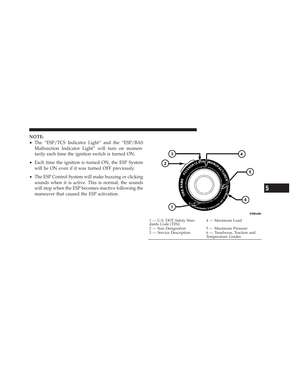 Tire safety information, Tire markings | Dodge 2010 Challenger User Manual | Page 282 / 469