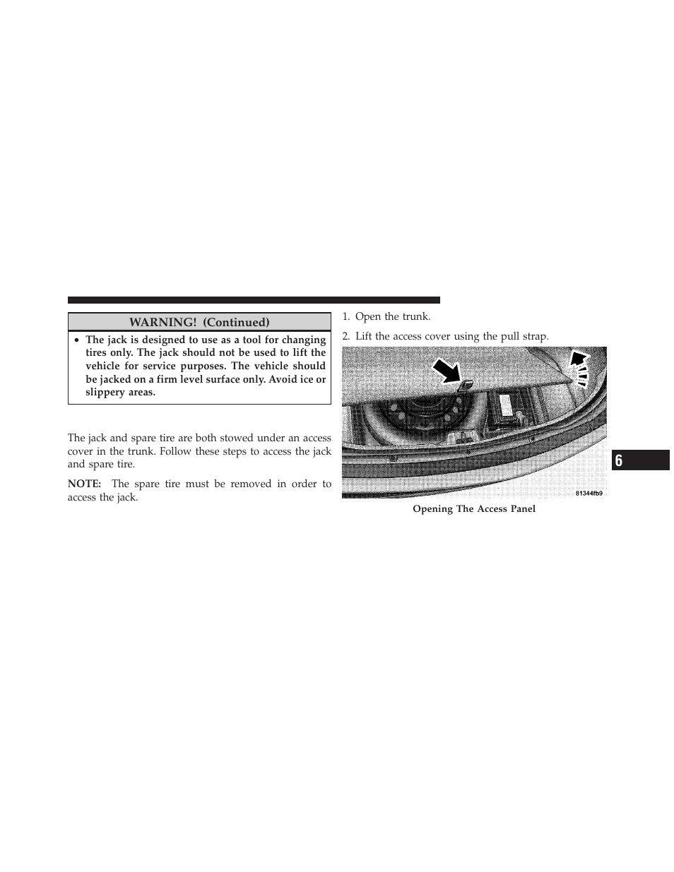 Jack location/spare tire stowage | Dodge 2010 Challenger User Manual | Page 348 / 469