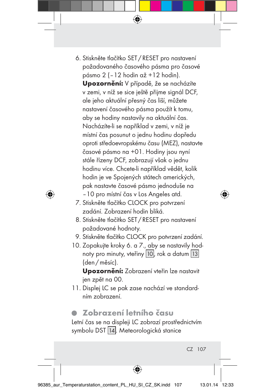 Zobrazení letního času | Auriol Z31743A_B User Manual | Page 107 / 159